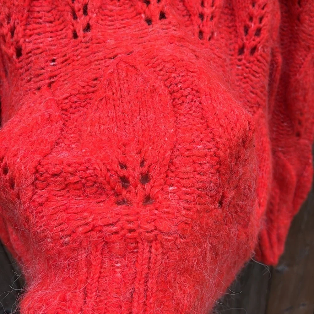 Topshop women’s red sweaters. Size 12 Topshop Red Pointelle  Knit Sweater  NWT
